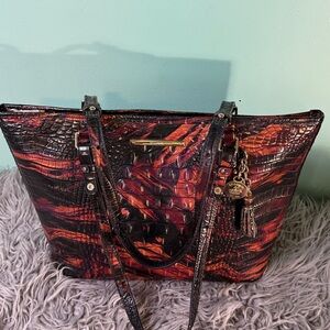 Brahmin Medium Asher multicolor Croc-Embossed Tote
